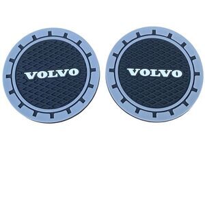 NWT New! Volvo Black Silicone Logo Car Cup Holders Mats Auto Travel